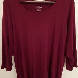 Pima cotton charter club luxury maroon A-line tunic top