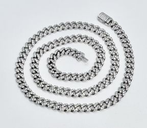 VVS1 D Moissanite Cuban Link Chain Necklace 6mm 20 Inches