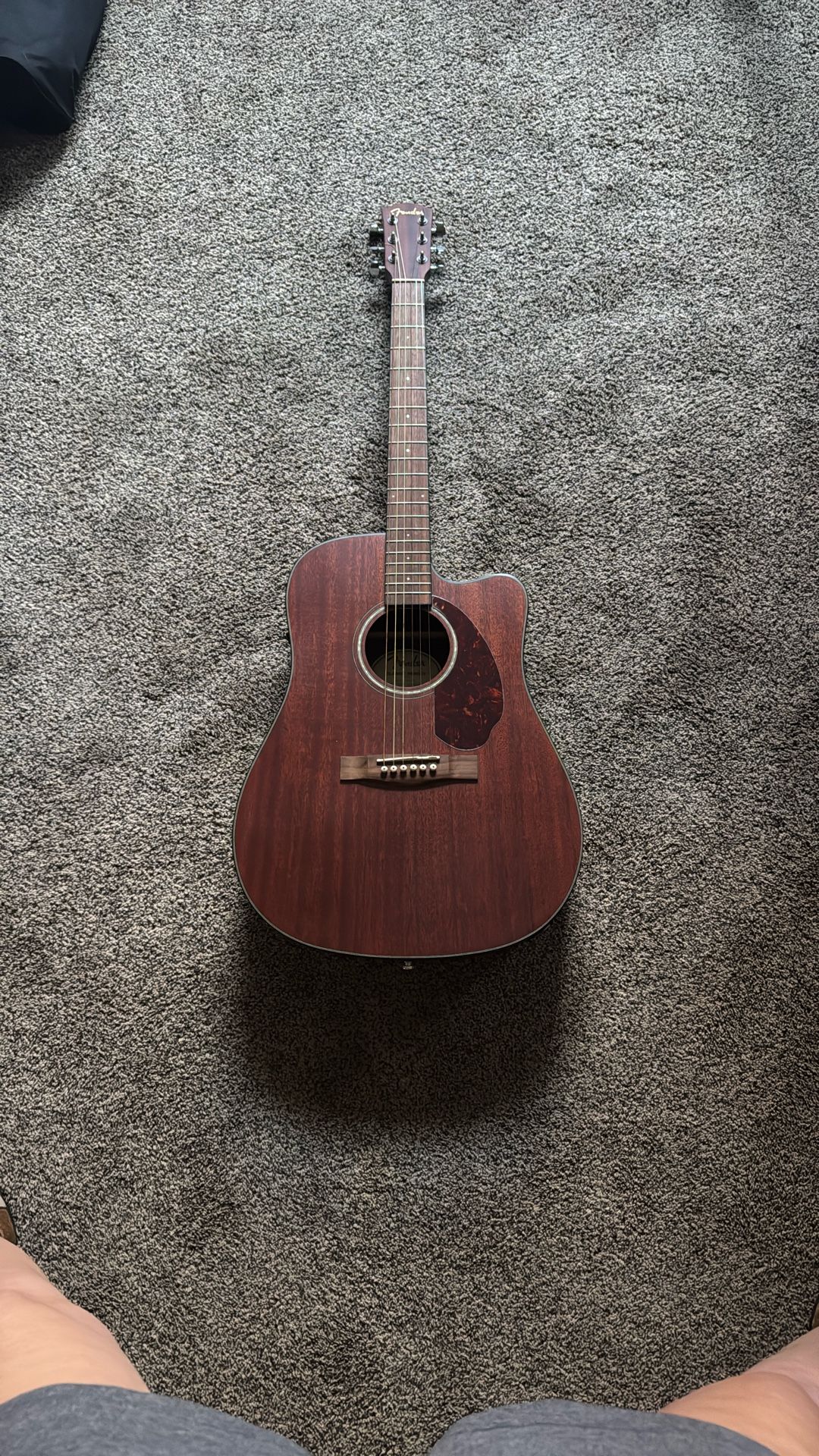 Fender acoustic guitar and strap