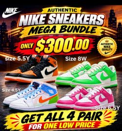 New Authentic Nike Sneakers Bundle. Shipping is available