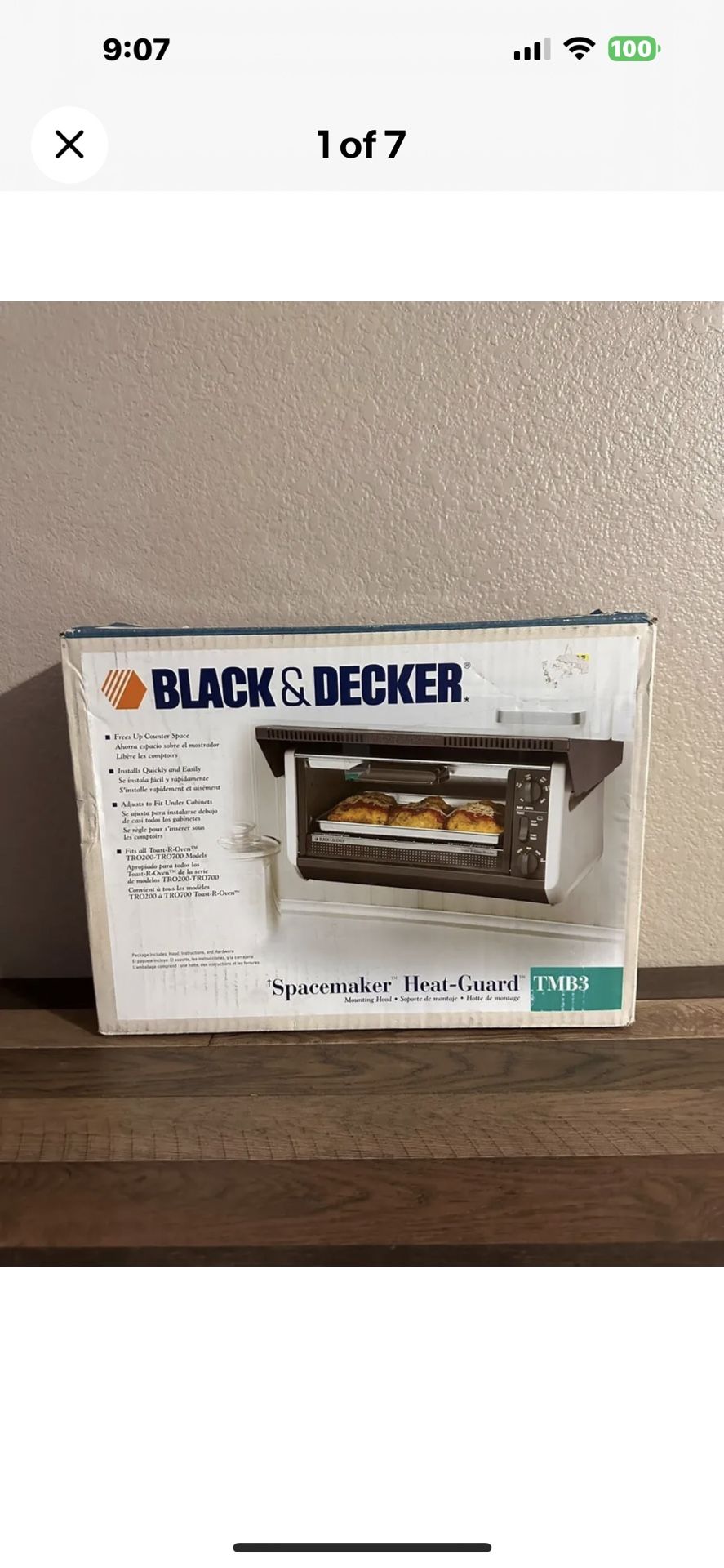 New Black & Decker TMB3 SpaceMaker Heat Guard Mounting Hood ONLY