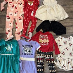 Girls 4t Christmas Clothing Lot 