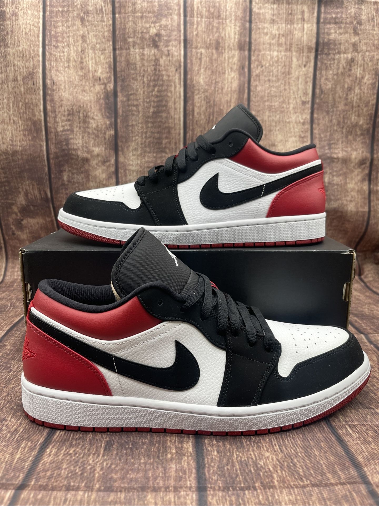 Size 12 - 2019 Men’s Air Jordan 1 Low Black Toe Ds 553558-116 Og All