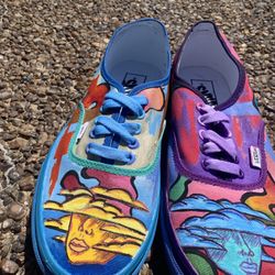 Custom Low Top/Slip-On Vans By Jonah Fleurimond Size 9.5