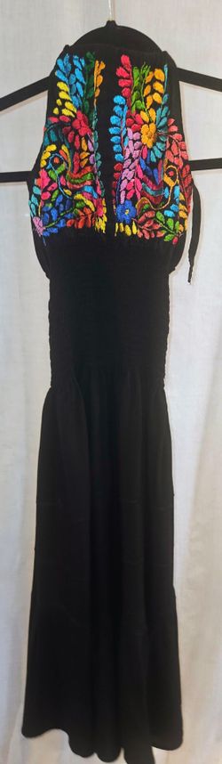 Halter Top Dress with Embroidery