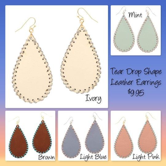 Teardrop Leather Earrings