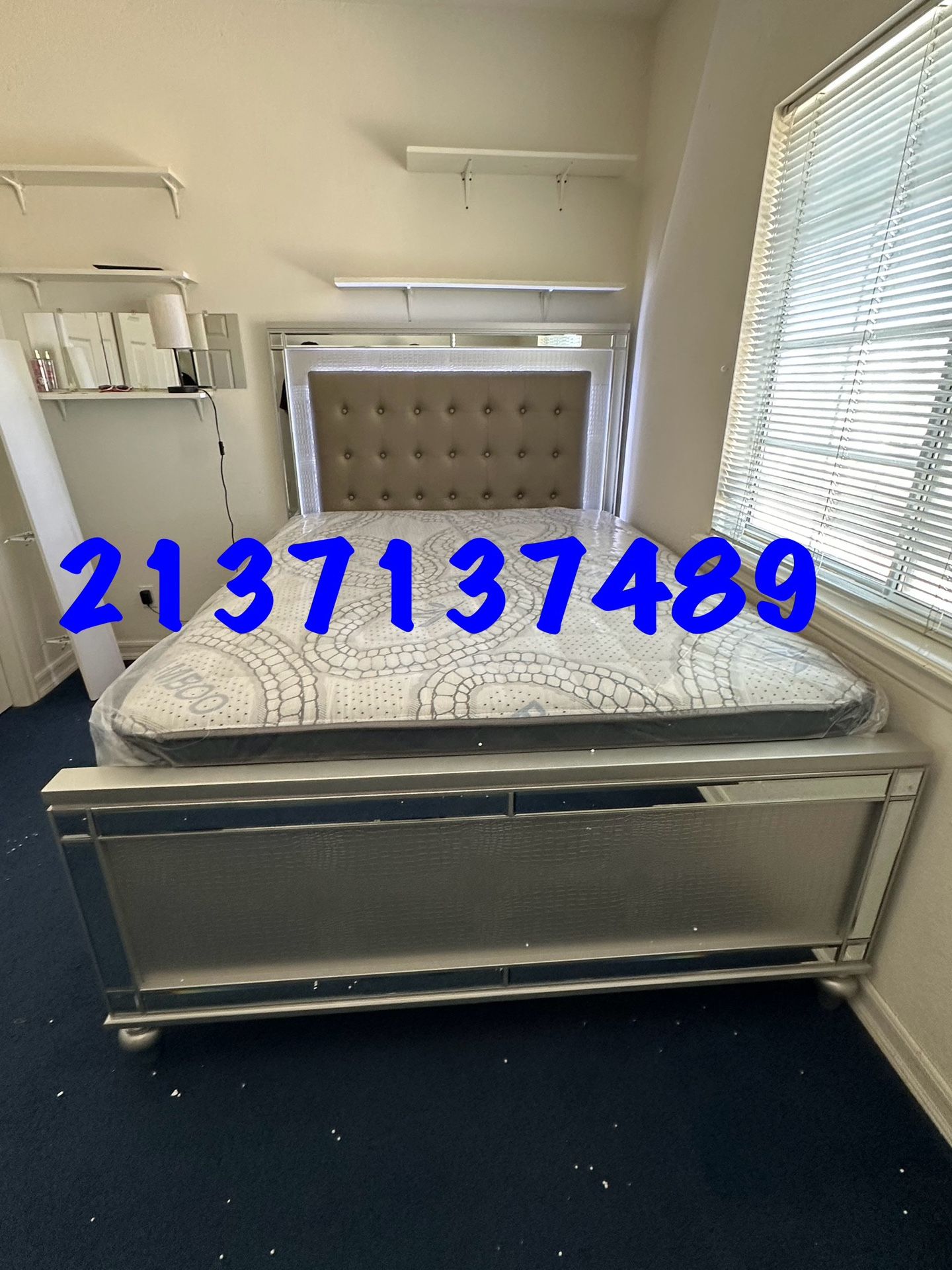 Queen Size Bed Frame. Mattress Included. New In A Box. Bed Frame Le Lighting. Mattress Included π₯ Cama Queen Size / Colchon / Nueva En Caja