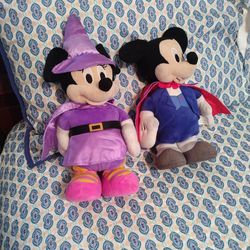 6 Disney Mickey And Minnie Mouse Dolls Very Nice 