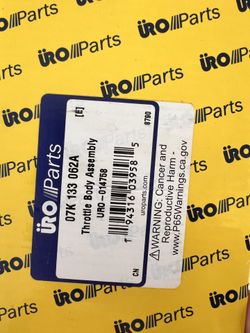 07K 133 062A Throttle Body Assembly URO - 014758