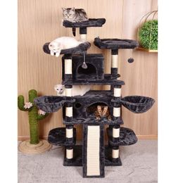 Lima Pet Heavy Duty Carpet 68 Inch Multi-Level Cat Tree Condos and Scratching Posts Included