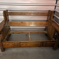1980s era sofa & lova seat frame, coffee table and end table. Great for refurbish project.