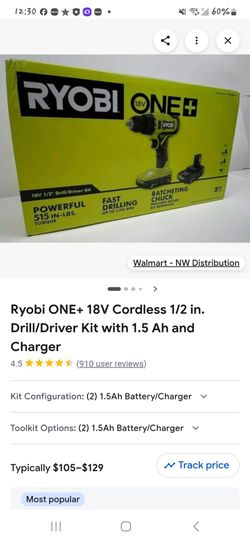 Ryobi 18v cordless drill