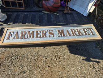 Farmers Market Metal with Wood Borders