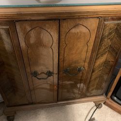 Glass Top Wood Cabinet