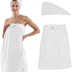 Womens Bath Wrap Towel with Hair Towel