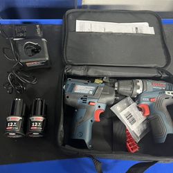 BOSCH 12V Max 2-Tool Brushless Combo Kit with 3/8 In. Drill/Driver, 1/4 In. Hex Impact Driver and (2