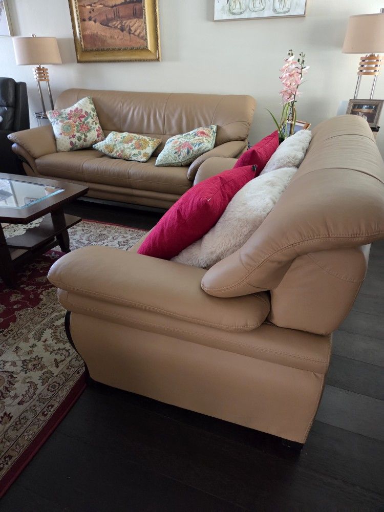 Leather Sofas Tan Cappacino