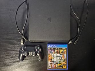 PS4 Slim Console, Model CUH-2015b, 1TB, Cords, Controller, Game, Excellent Condition