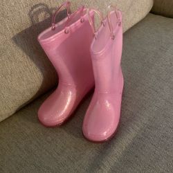 Girl Toddler Rubber Boots Pink Excellent Condition Size EU 27 Or US