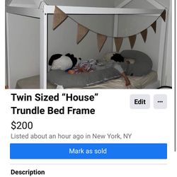 Twin Sized “House” Trundle Bed Frame
