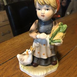 Vintage Flambro girl with goose