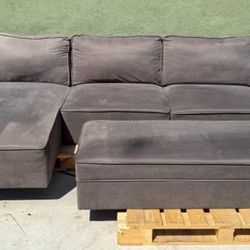 Marbella Fabric Sectional With storage Ottoman Great Condition  Sectional  120.8"L x 65"Wx36.2"H  Ottoman  68.5Lx25.2"Wx19.7"H