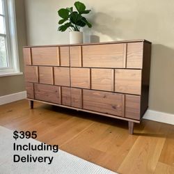 Walker Edison Mid Century Modern Solid Wood 6 Drawer Dresser – 60” Wide – Free Delivery