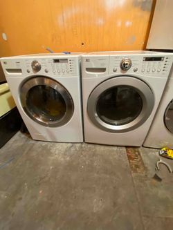 LG washer and gas dryer set side by side or stacked, free delivery and installation