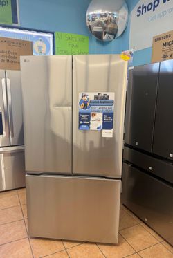 LG 36 in. 25 cu. ft. Counter-Depth MAX with Zero Clearance 3-Door French Door Refrigerator with Thin Door Design