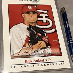 Rick Ankiel Certified Autograph 5”x7” Card !