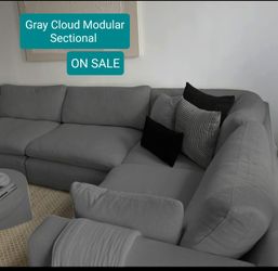Gray Cloud Dupe Modular Sectional Couch Sofa 