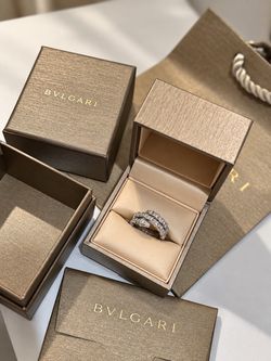 Bvlgari Diamond White Gold Band Ring