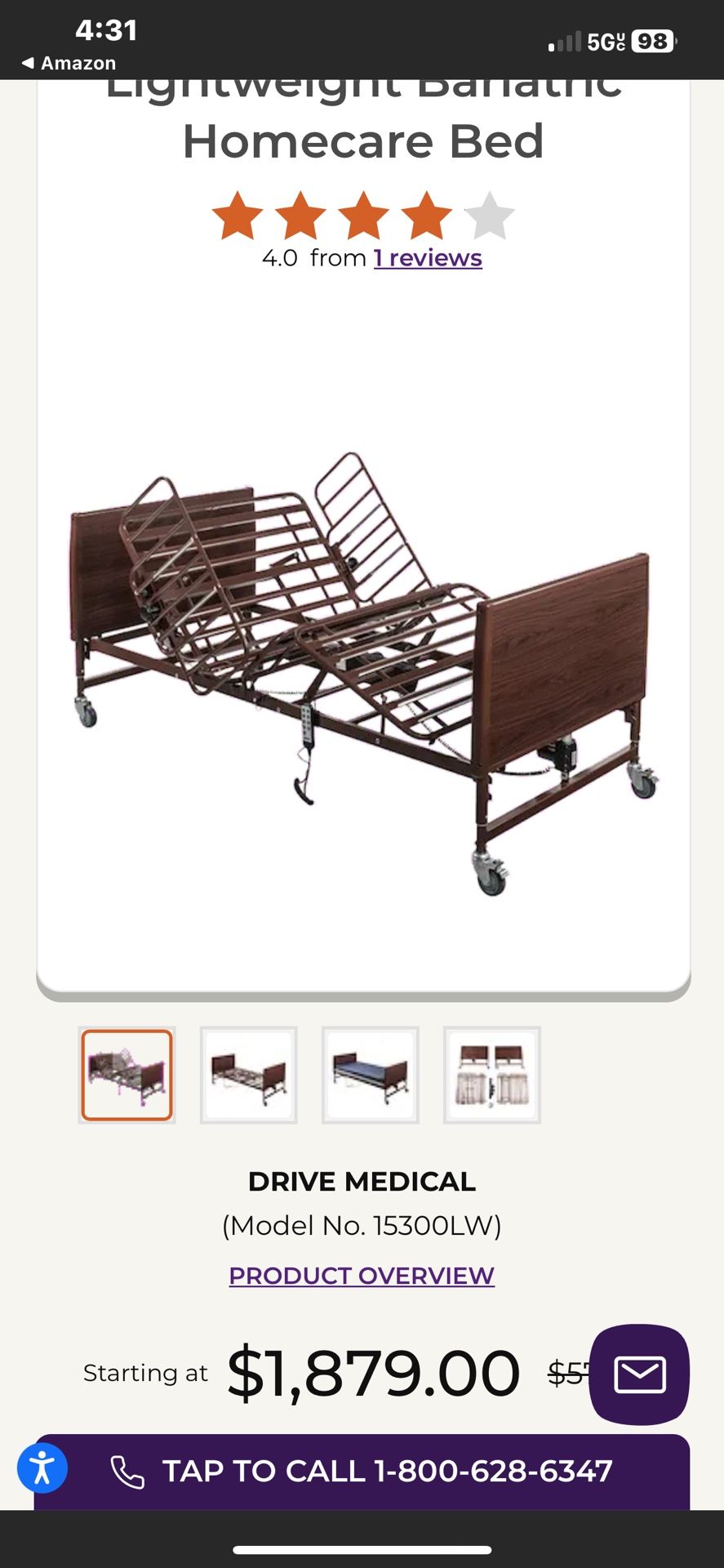Drive In Home Semi-Electric Twin Bed $200