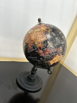 Multi Color With Black Finish Table Globe