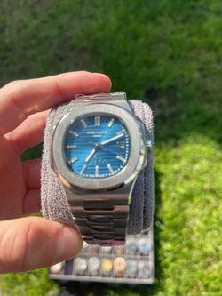 Pate Nautilus Blue Face Baguette Bezel 