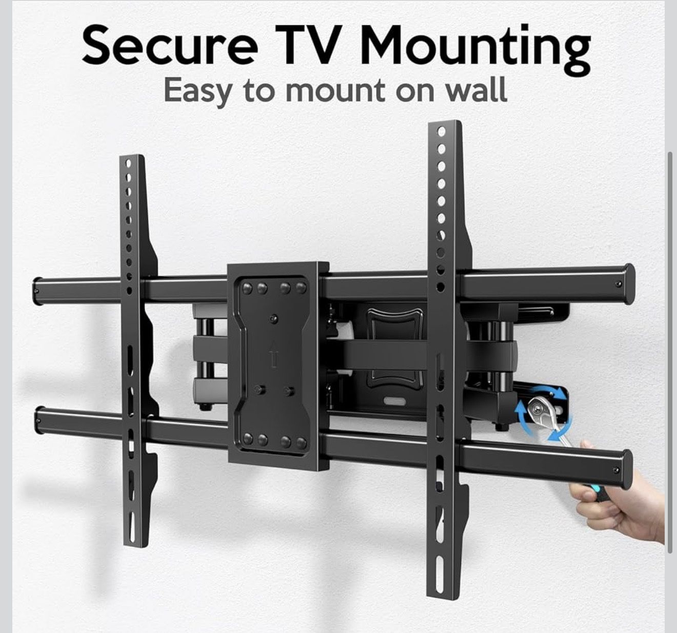 Brand New Full Motion TV Wall Mount Bracket Dual Articulating Arms Swivels Tilts Rotation for Most 37-75 Inch Flat Curved TVs,Holds up to 110lbs, Max