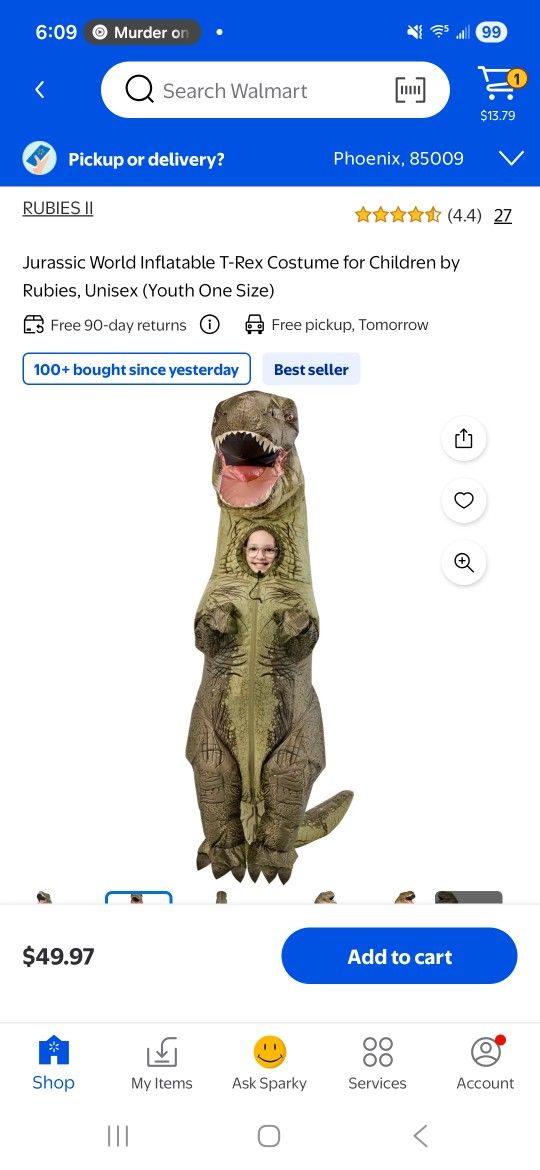 New Dinosaur Costume It Airs Up Its New