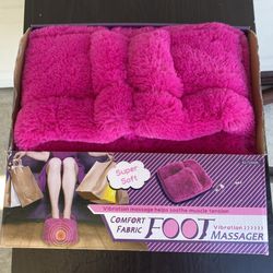 Comfort Fabric Foot Massager With Vibration Pink Plush, Gift, Self Care, Cozy