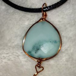 Polished Amazonite Necklace With Heart Charm 