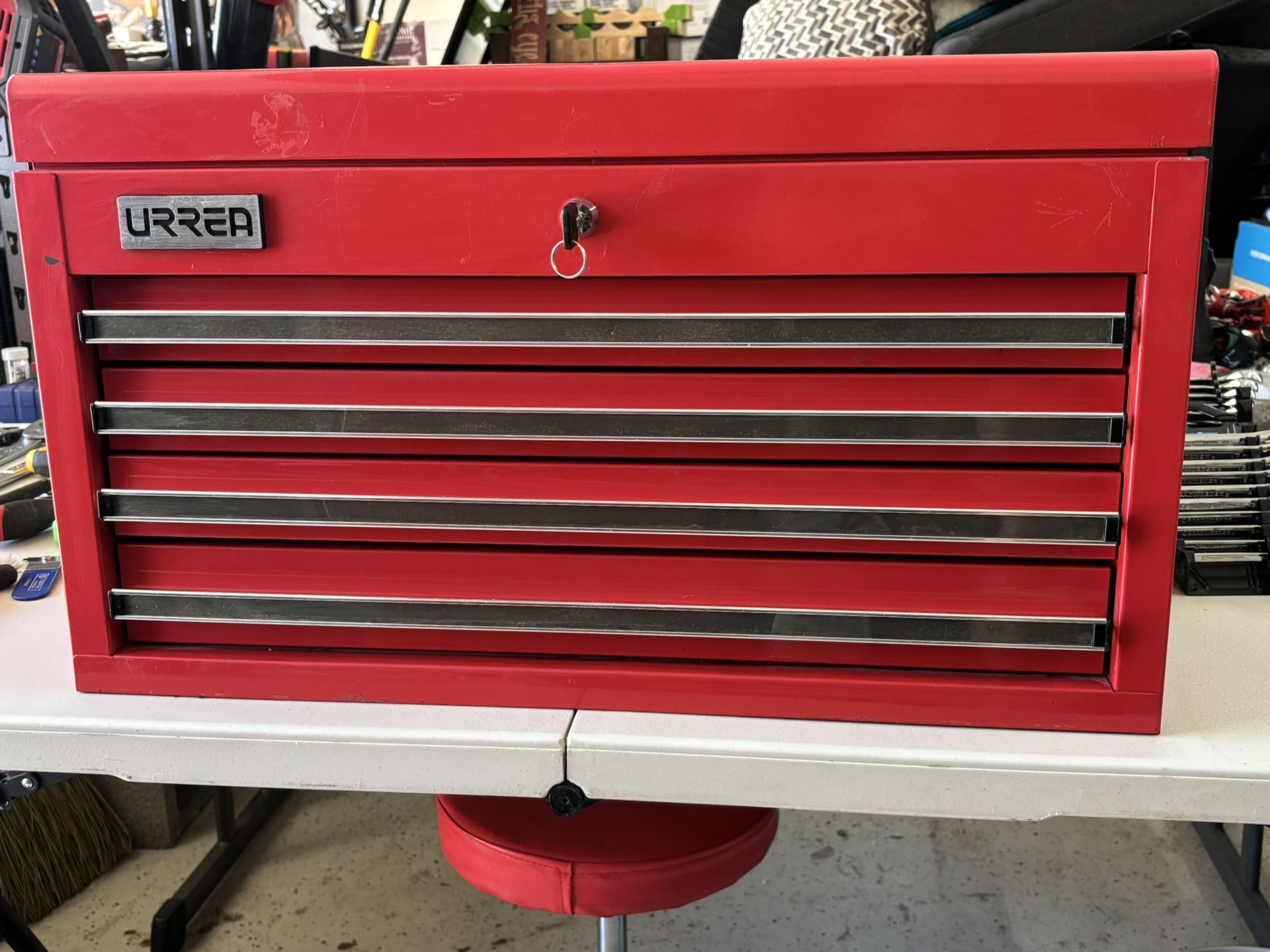 Urrea X27S4N 27", 4-Drawer Super-Duty Top Chest Cabinet, Red