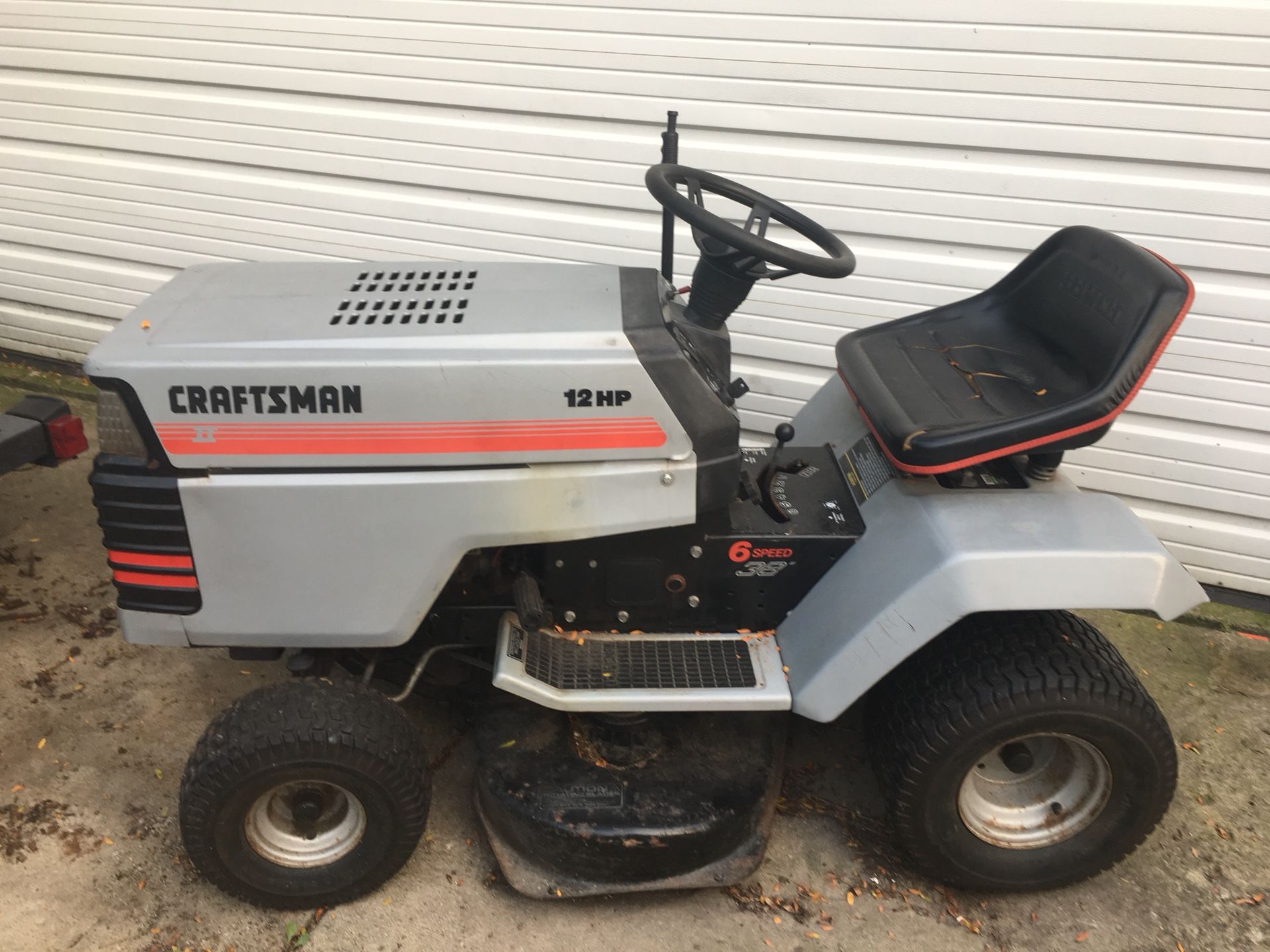 Craftsman 12 HP Rider Lawn Mower. 6 speed, 38” Model