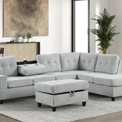 Heigths Sectional With Ottoman 🔥🚛❤️