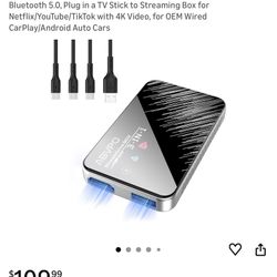 3-in-1 Wireless CarPlay Adapter & Android Auto, Plug & Play, Bluetooth 5.0