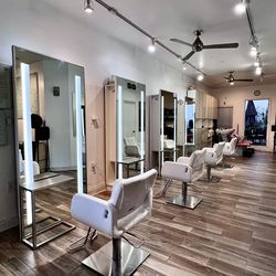 Title:   Takara Belmont Custom Salon Hair Station + Italian Chair – LED, Modern, Storage