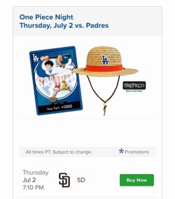 Dodgers Monkey D Luffy Don promo