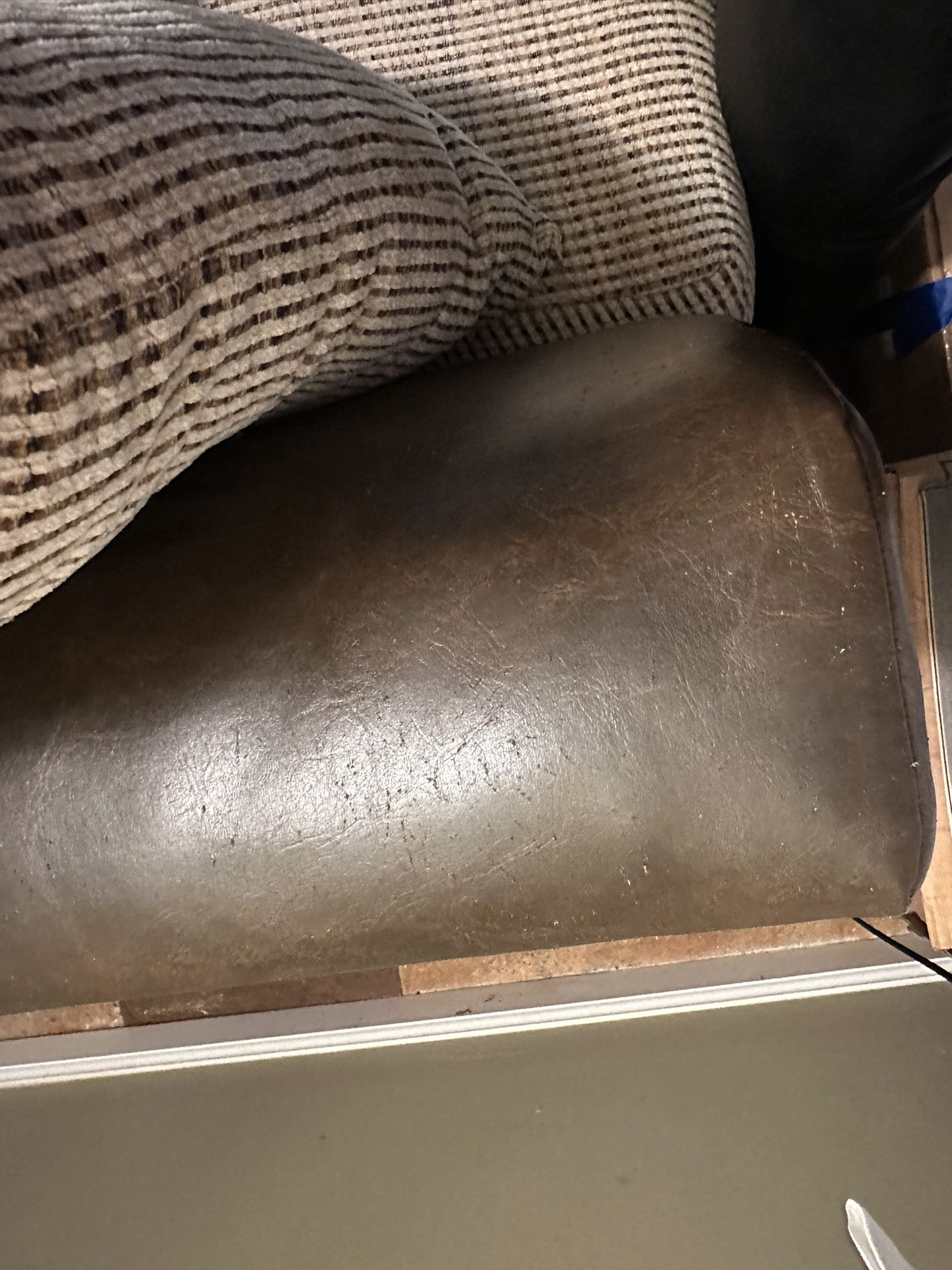Brown Faux leather couch 