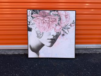 Large pink framed Canvas