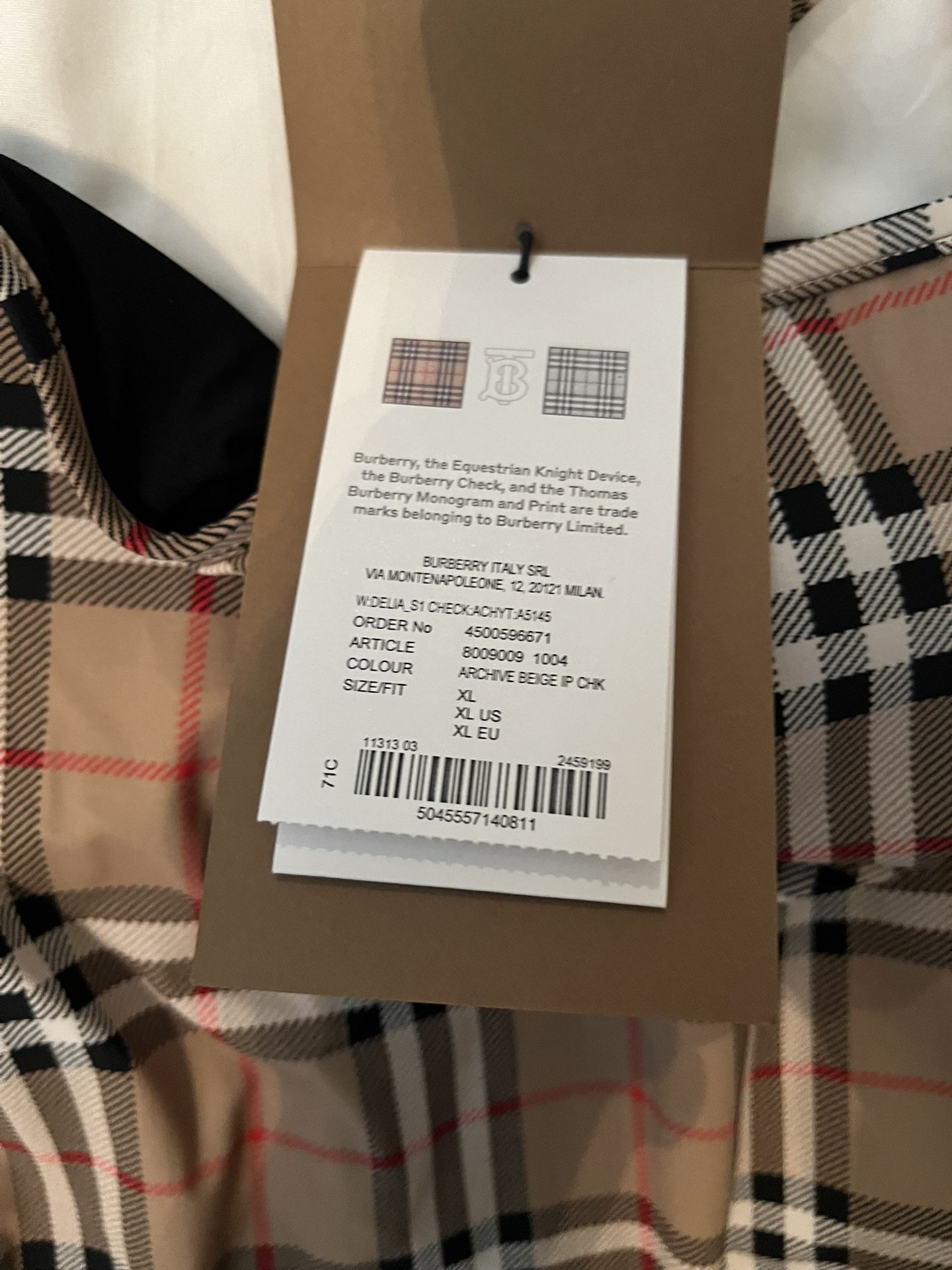 ✨ Burberry Archive Check One-Piece Swimsuit – Size XL – New with Tags ✨