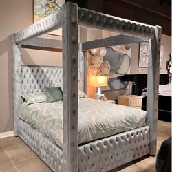 😴 NUEVA!! QUEEN KING Cama Estilo Canopy EN CAJA 📦 😴 