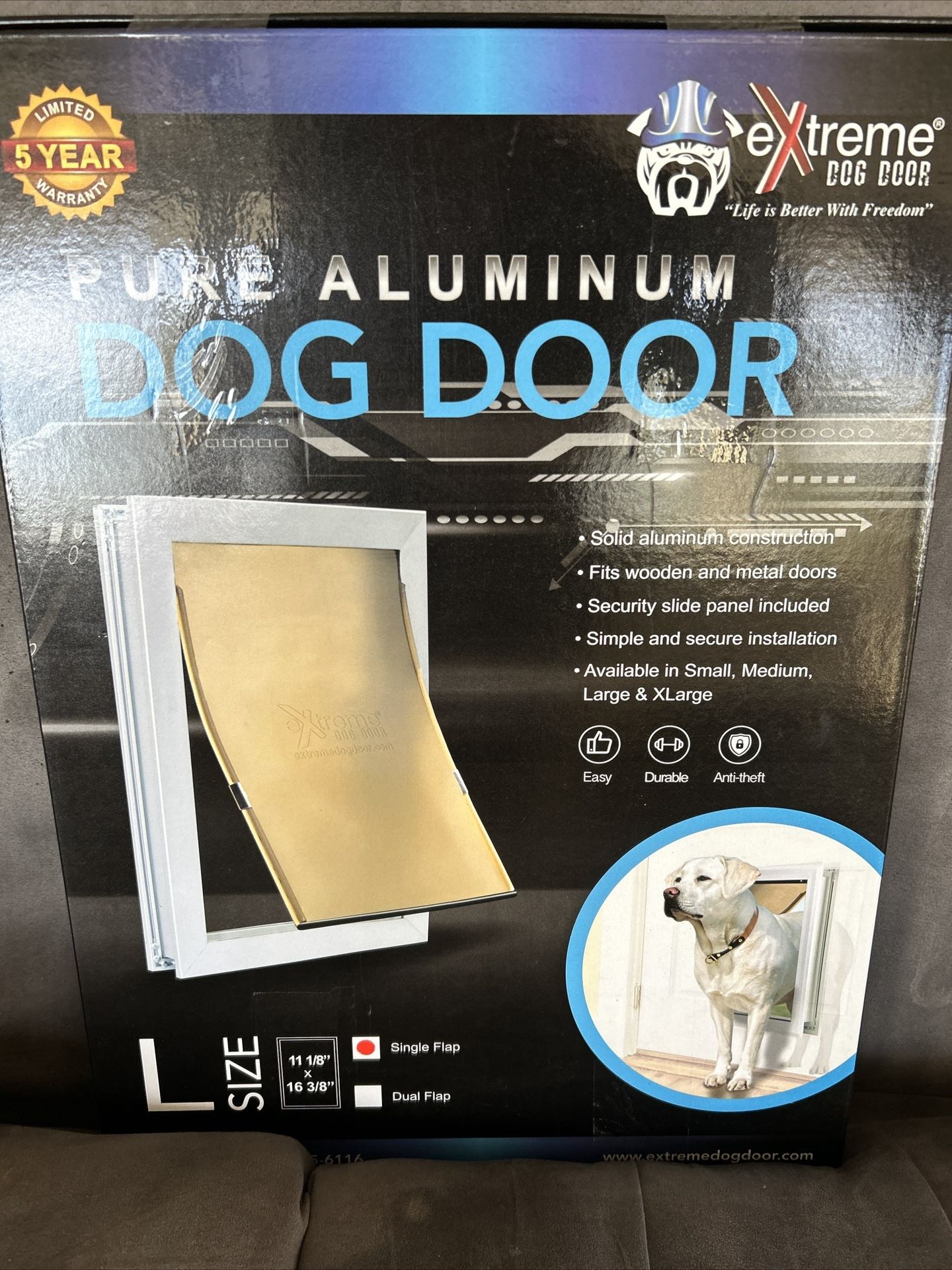 Extreme Dog Door Large Single Flap Heavy Duty Rustproof Dog Door Retails $149